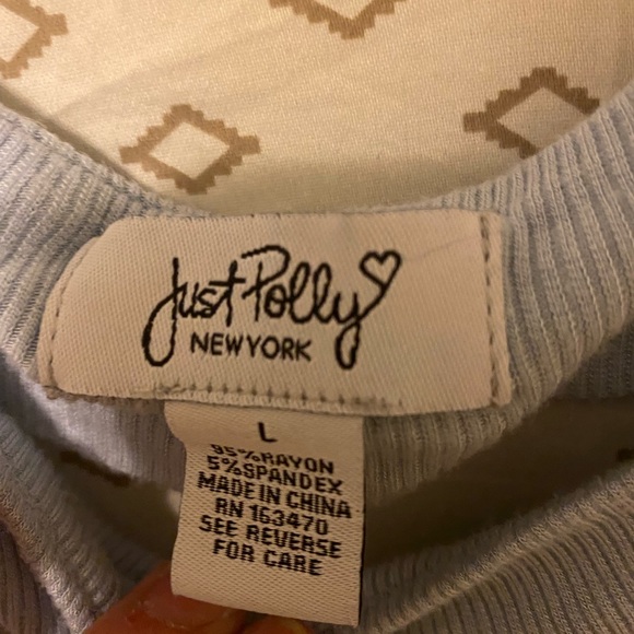 Light blue size L crop top thick spaghetti straps - Picture 2 of 4